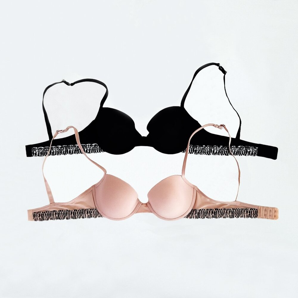 Bundle of 2 Skarlett Blue T-Shirt Bras, NEVER WORN, 32B, Tan & Black